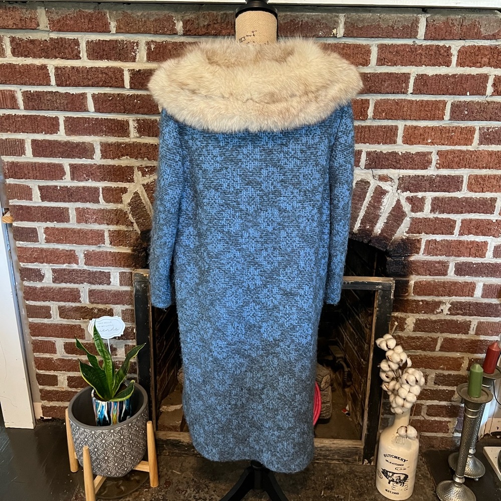 VINTAGE 1950’s-1960’s car coat with fur collar - Picture 4 of 6